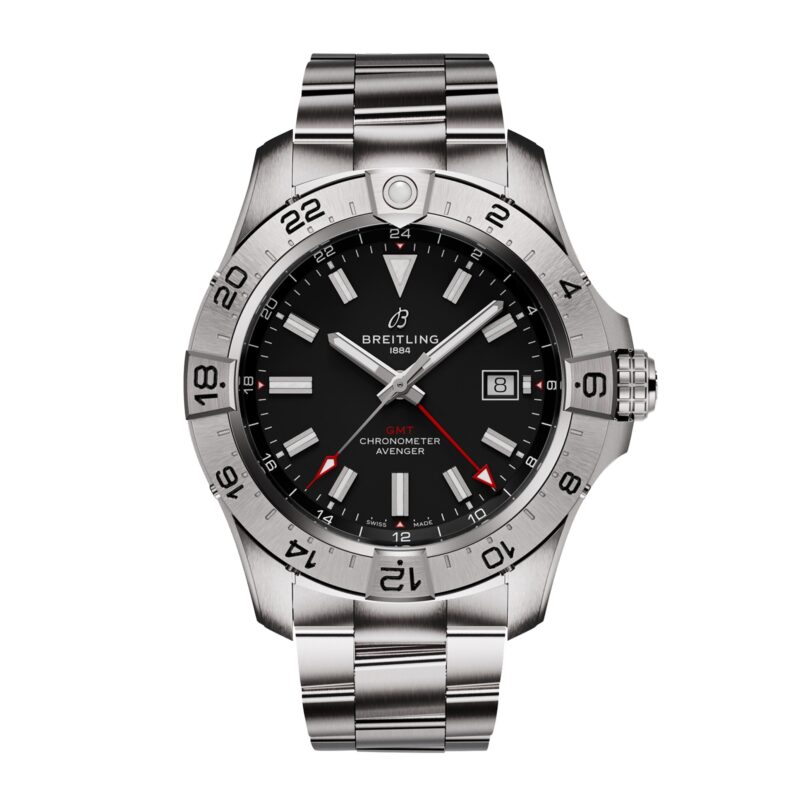Avenger Automatic GMT 44mm Mens Watch Black Stainless Steel