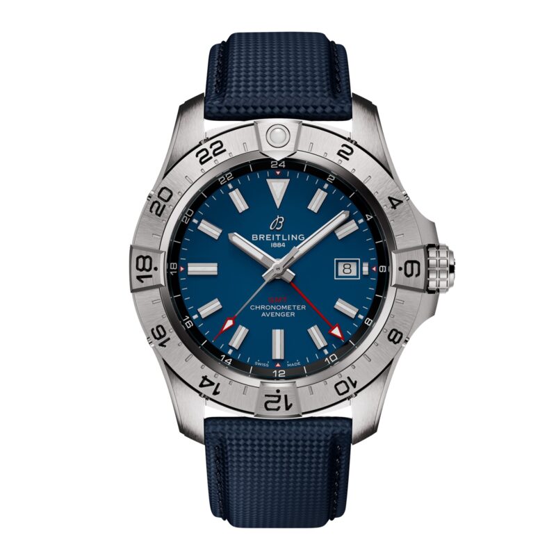 Avenger Automatic GMT 44mm Mens Watch Blue Leather