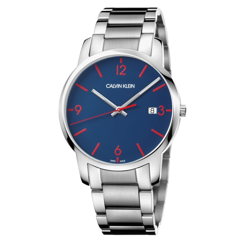 Calvin Klein City Quartz Blue Dial Silver Stainless Steel Bracelet Men's Watch K2G2G147