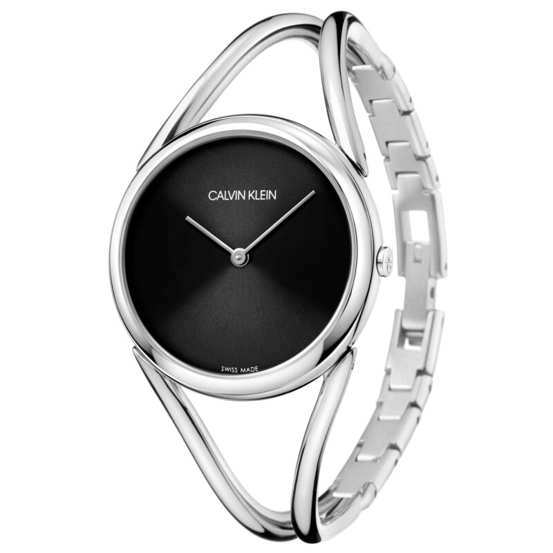 Calvin Klein Lady Quartz Black Dial Silver Stainless Steel Bracelet Ladies Watch KBA23121