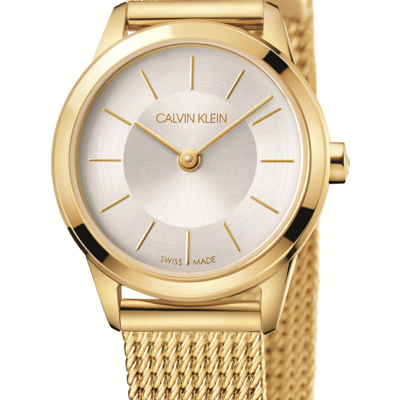 Calvin Klein Minimal Gold Coloured Stainless Steel Ladies Watch K3M23526 24mm