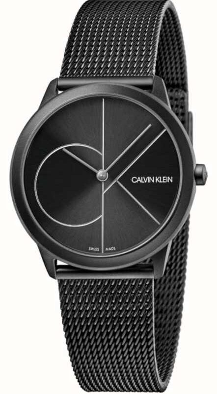 Calvin Klein Minimal Quartz Black Dial Milanese Stainless Steel Bracelet Ladies Watch K3M5245X