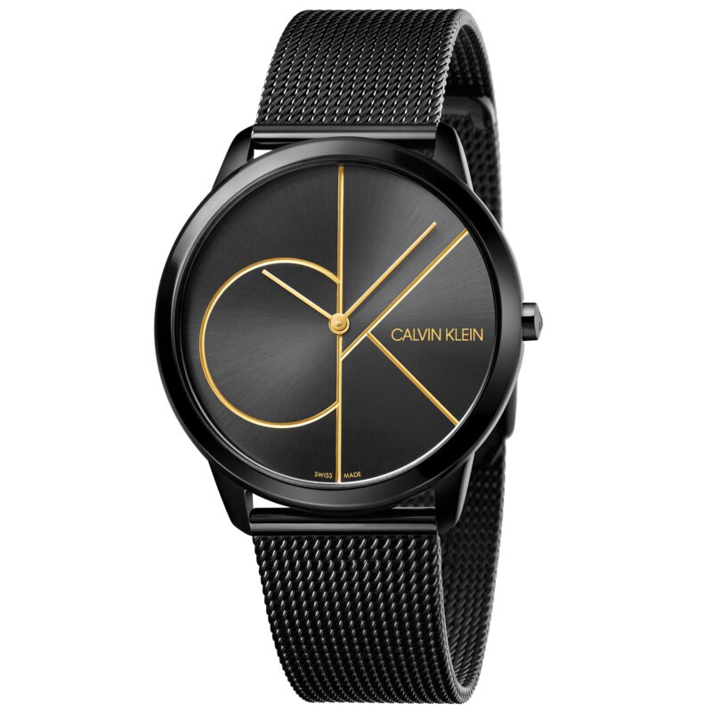 Calvin Klein Minimal Quartz Black Dial Milanese Stainless Steel Bracelet Men's Watch K3M214X1