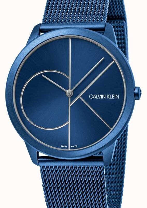Calvin Klein Minimal Quartz Blue Dial Milanese Stainless Steel Bracelet Ladies Watch K3M51T5N