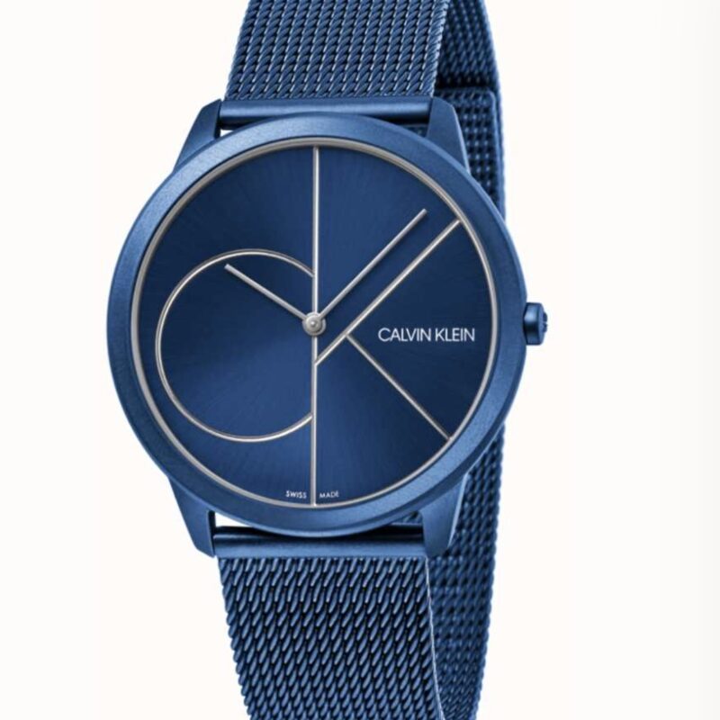 Calvin Klein Minimal Quartz Blue Dial Milanese Stainless Steel Bracelet Ladies Watch K3M52T5N