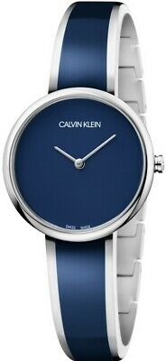 Calvin Klein Seduce Blue Dial Stainless Steel Strap Ladies Watch K4E2N11N