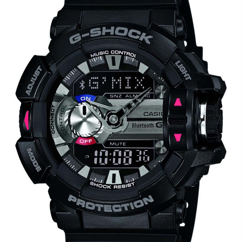 Casio G-Shock G'Mix Quartz Silver Dial Digital Black Resin Men's Smartwatch GBA-400-1AER