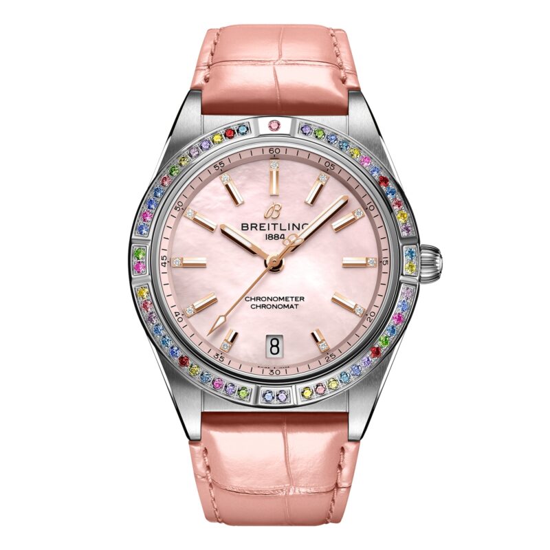 Chronomat Automatic 36 South Sea Pink Leather Strap Ladies Watch