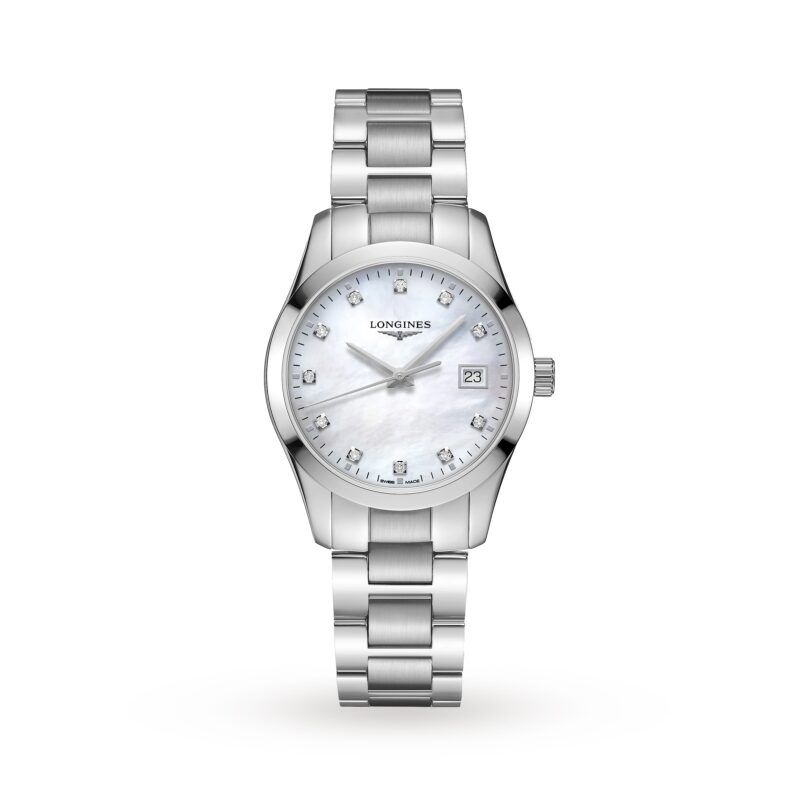 Conquest Classic 34mm Mother Of Pearl Stainless Steel Ladies Watch