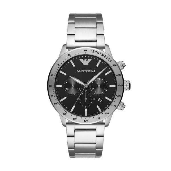 Emporio Armani Chronograph Quartz Black Dial Steel Strap Men's Watch AR11241