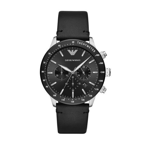 Emporio Armani Chronograph Quartz Black Dial Steel Strap Men's Watch AR11243
