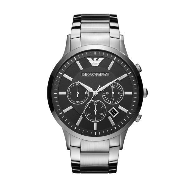 Emporio Armani Chronograph Quartz Black Dial Steel Strap Men's Watch AR2460