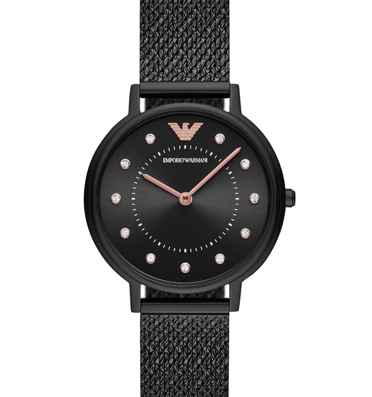 Emporio Armani Ladies Black Mesh Bracelet Watch AR11252