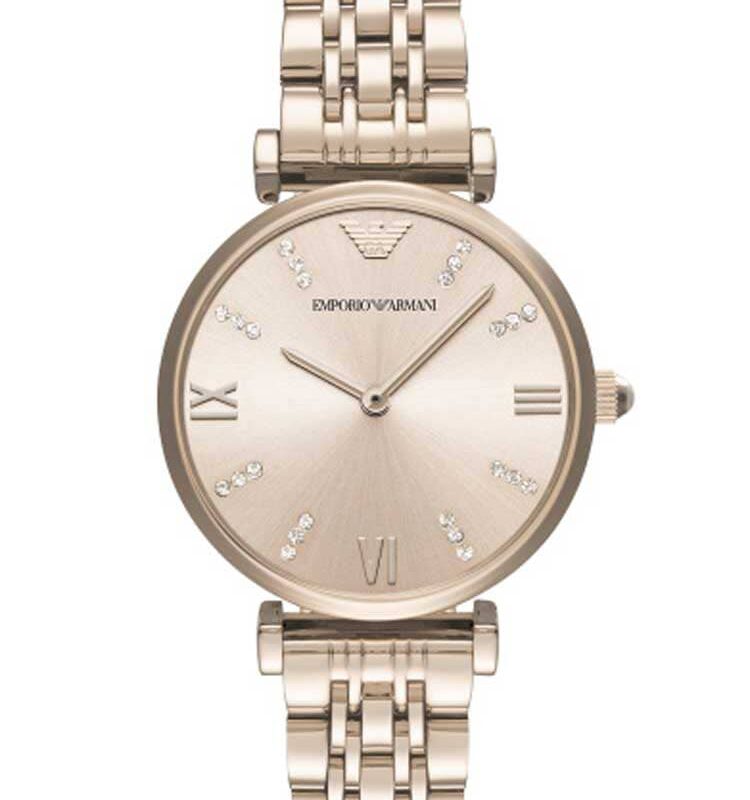 Emporio Armani Ladies Gold Blush Bracelet Watch AR11059