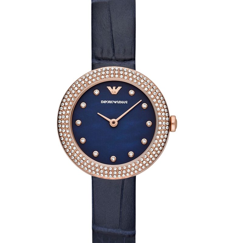 Emporio Armani Ladies Rosa Blue Strap Watch AR11434