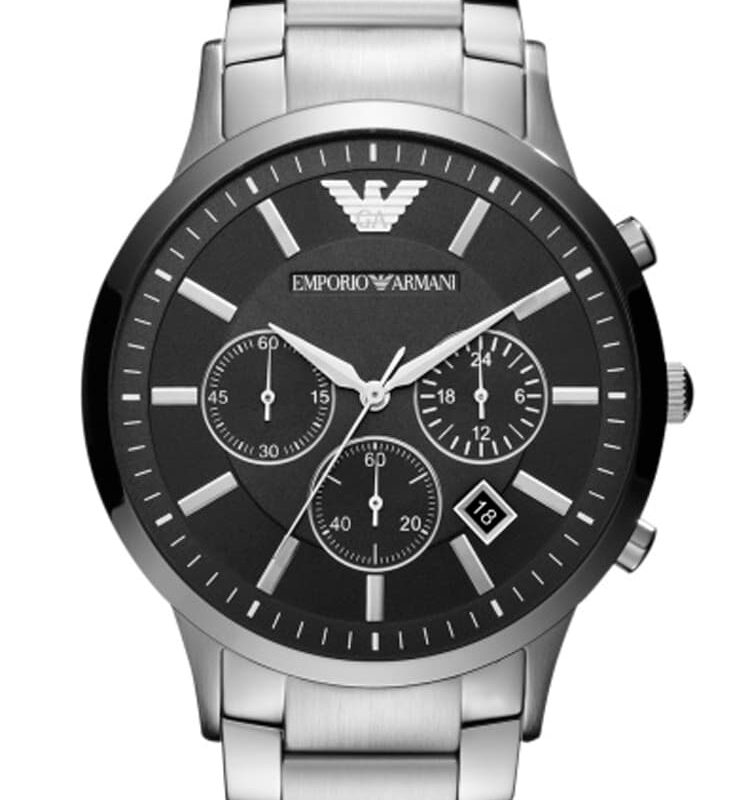 Emporio Armani Mens Chronograph Black Dial Bracelet Watch AR2460