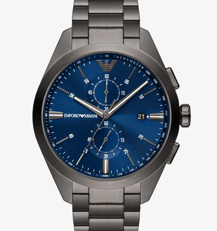 Emporio Armani Mens Claudio Blue Dial Chronograph Watch AR11481