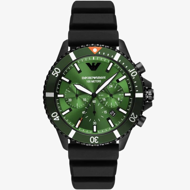 Emporio Armani Mens Diver Green Dial Watch AR11463