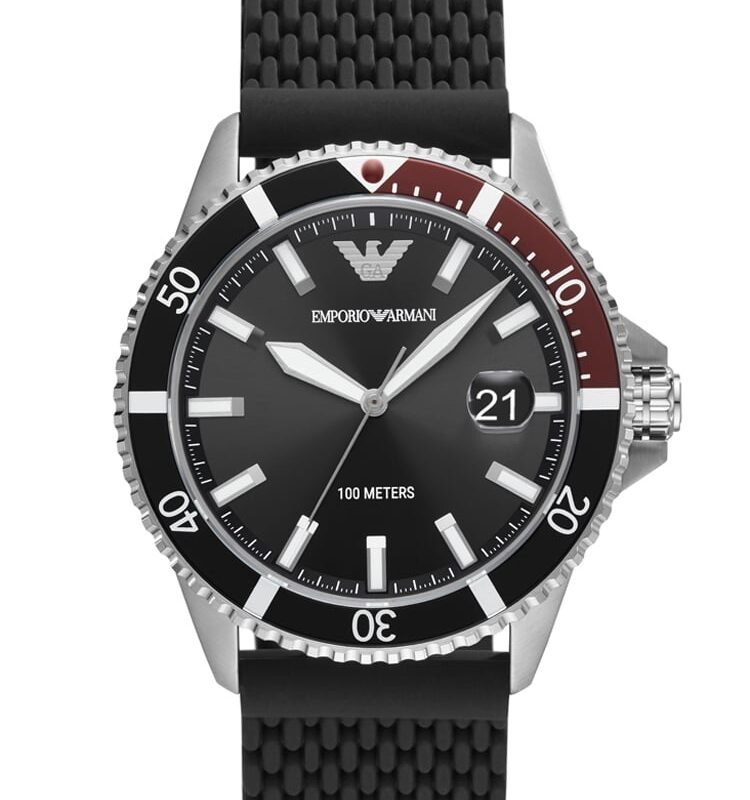 Emporio Armani Mens Silicone Strap Watch AR11341