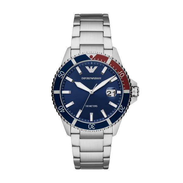 Emporio Armani Quartz Blue Dial Steel Strap Men's Watch AR11339
