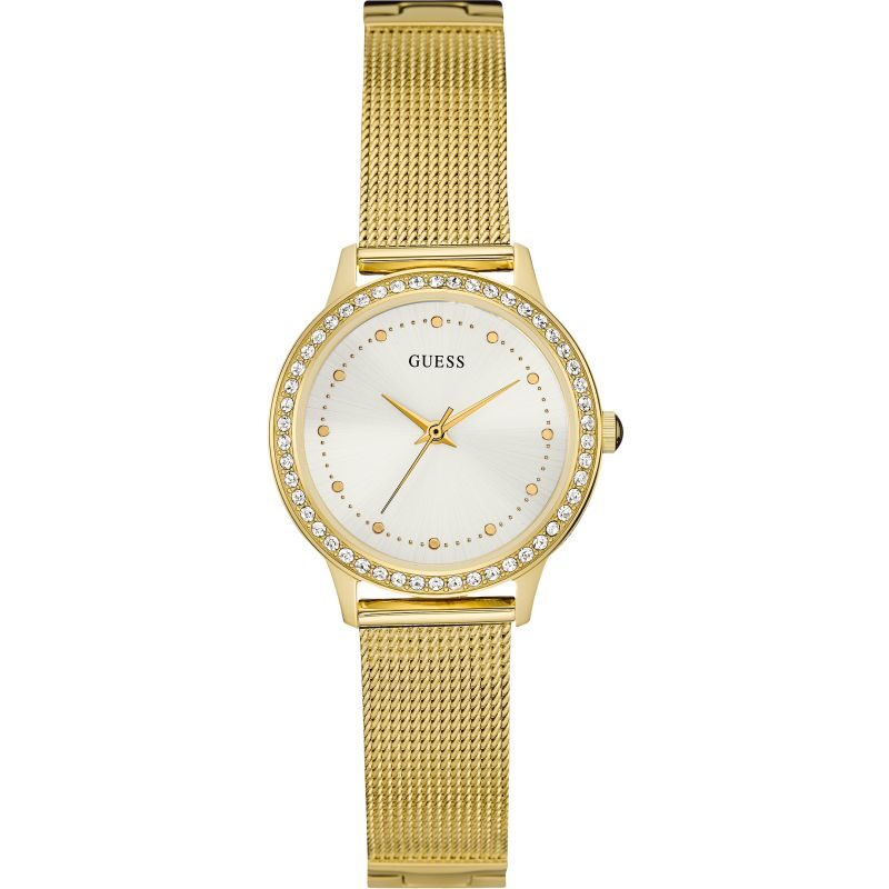 GUESS Ladies gold mesh bracelet watch