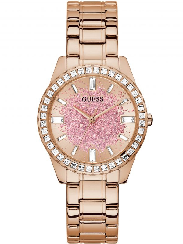 Guess Ladies Glitter Burst Rose Gold Plated Watch GW0405L3