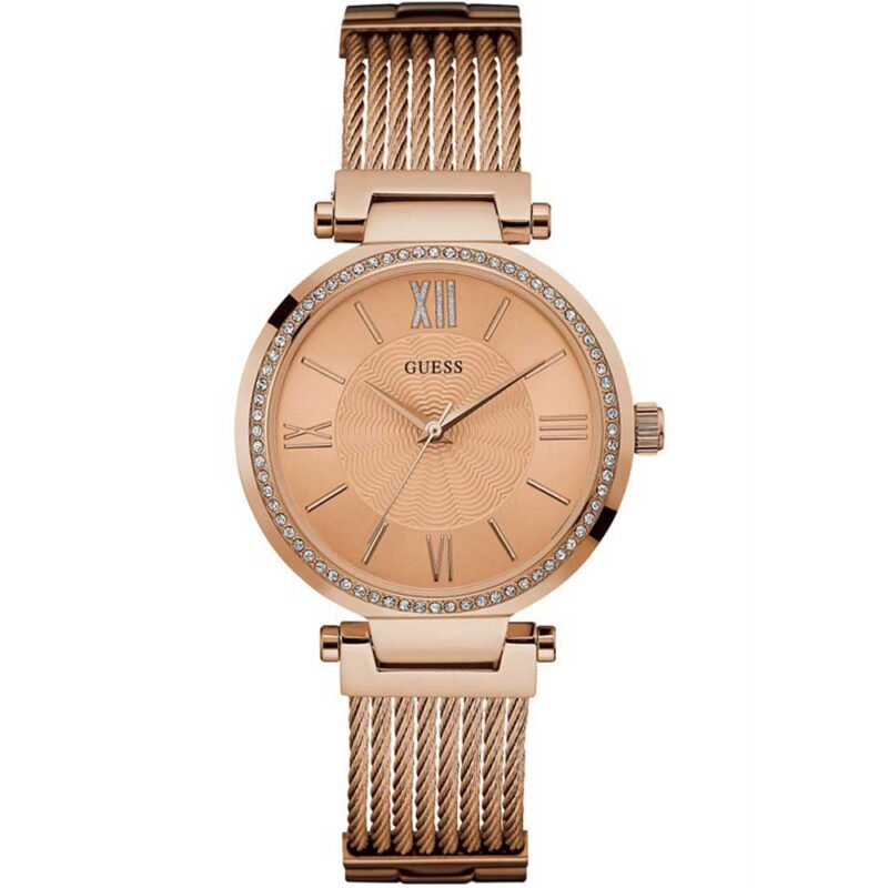 Guess Ladies Soho Rose Gold Plated Bracelet Watch W0638L4