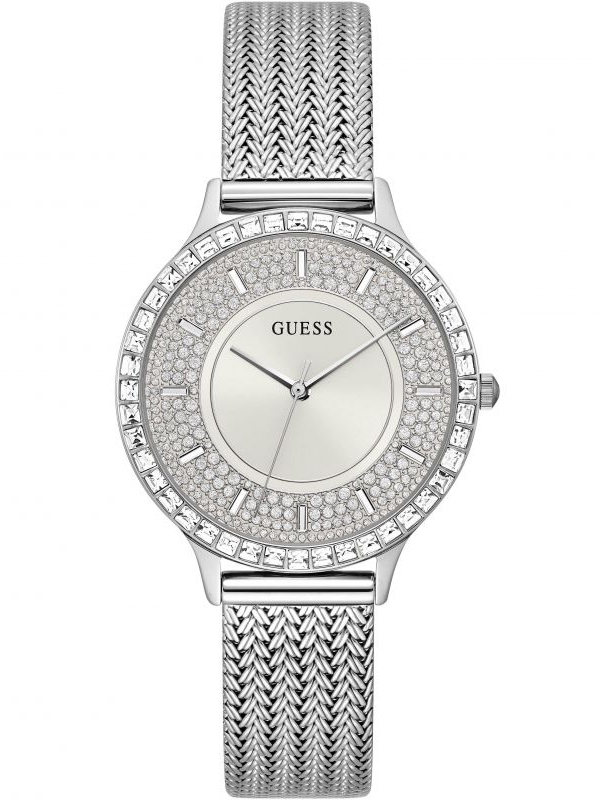 Guess Ladies Soiree Silver Mesh Bracelet Watch GW0402L1