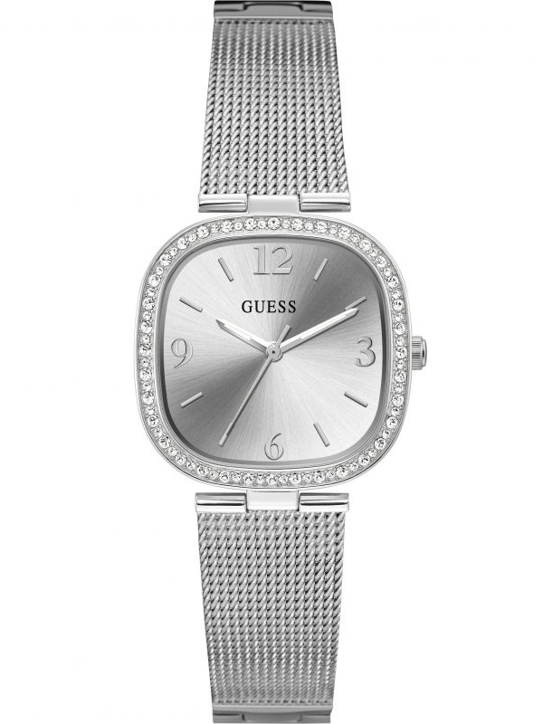 Guess Ladies Tapestry Silver Mesh Strap Watch GW0354L1