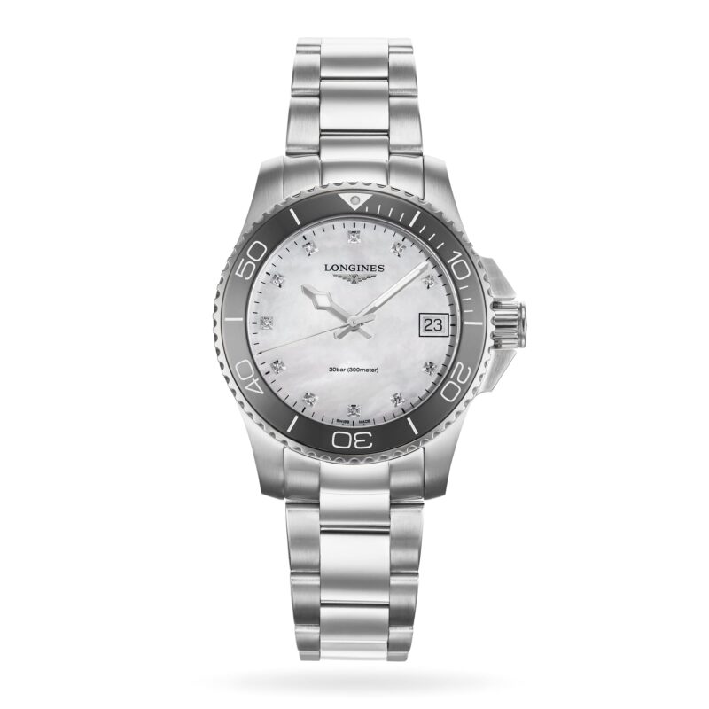 Hydroconquest 32mm Ladies Watch Mother Of Pearl Silver Exclusive to The Watches Of Switzerland Group