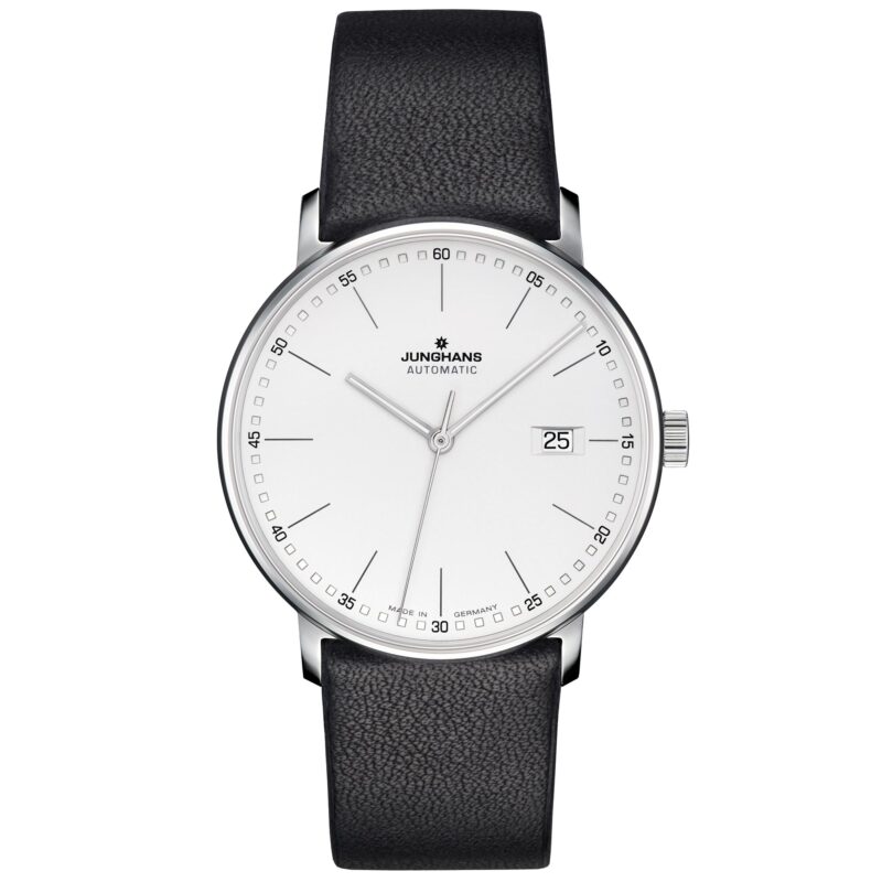 Junghans Form A Automatic 27/4730.00 Silver Dial Black Leather Strap Men's Watch
