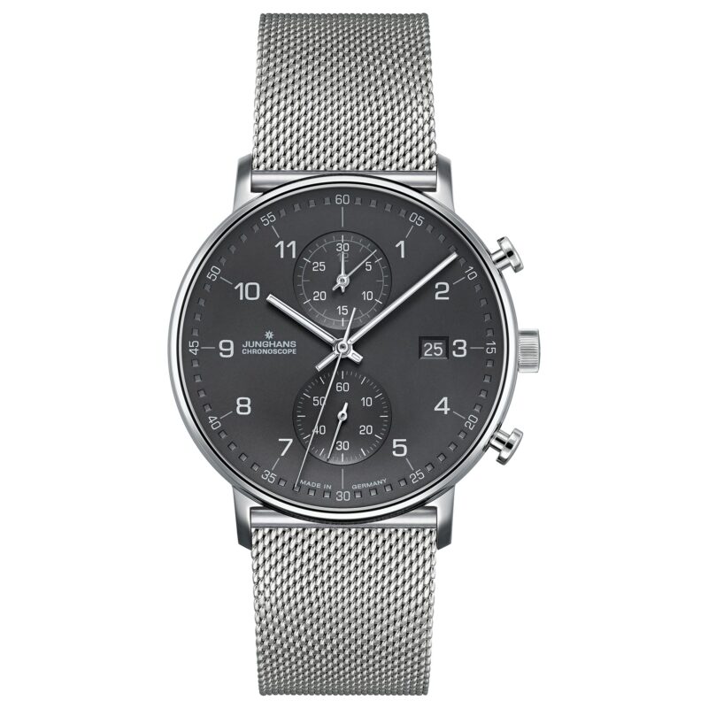 Junghans Form Quartz 41487744 Grey Dial Silver Milanese Bracelet Men's Watch