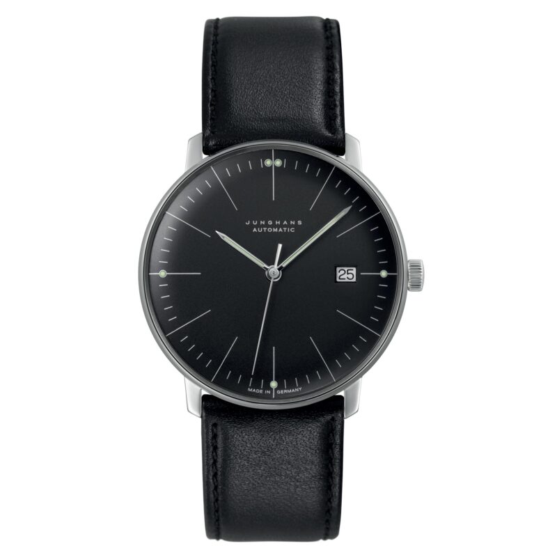 Junghans Max Bill Automatic 027/4701.02 Black Dial Leather Strap Men's Watch