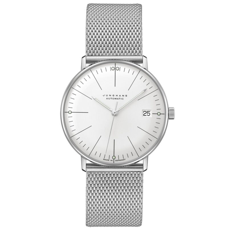 Junghans Max Bill Kleine Automatic White Dial Stainless Steel Bracelet Mens Watch 027/4106.46