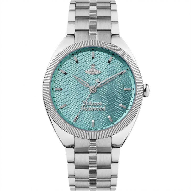 Ladies Vivienne Westwood The Mews Quartz Watch with Turquoise Dial & Silver Stainless Steel Bracelet