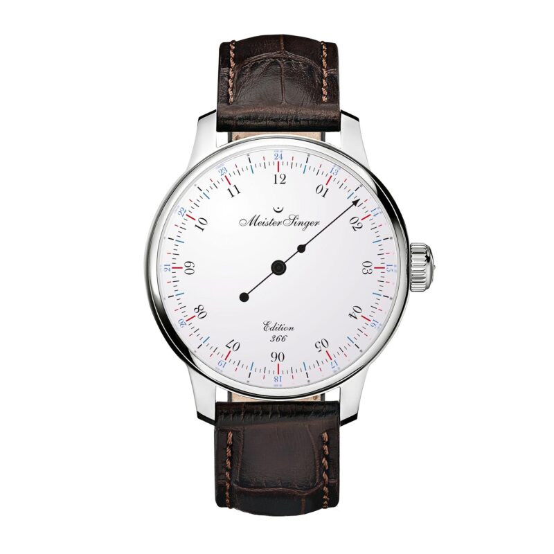 MeisterSinger N.02 Edition 366 Automatic Silver Dial Brown Leather Strap Men's Watch
