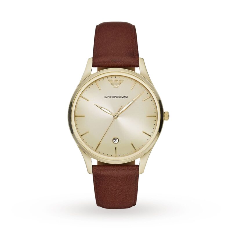 Men's Date Leather Strap Watch