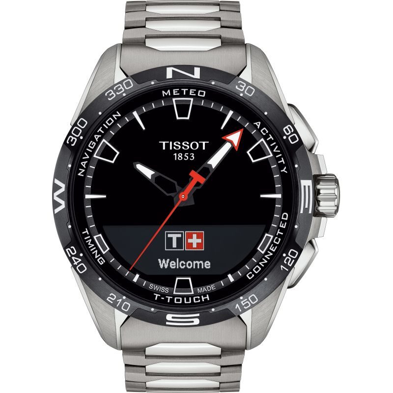 Mens Tissot T-Touch Connect Solar Titanium Solar Powered Bluetooth Smartwatch