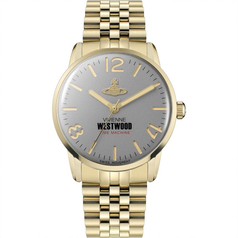 Mens Vivienne Westwood Cadogan Quartz Watch with Cool Grey Dial & Gold Stainless Steel Bracelet