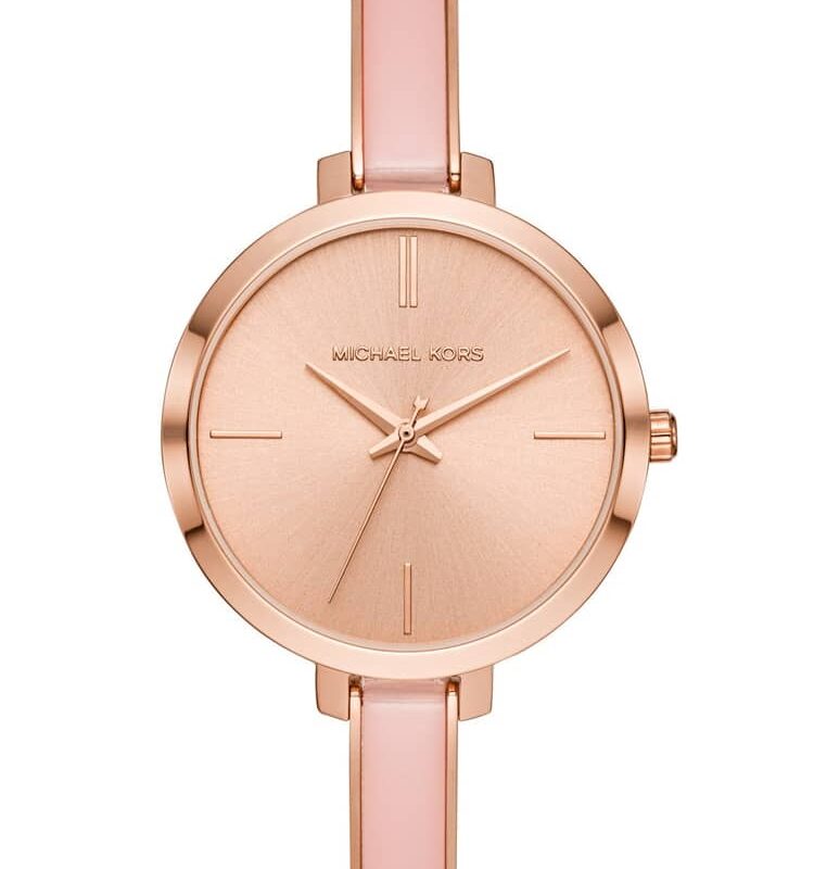 Michael Kors Ladies Jaryn Rose Gold Plated Pink Bracelet Watch MK4343