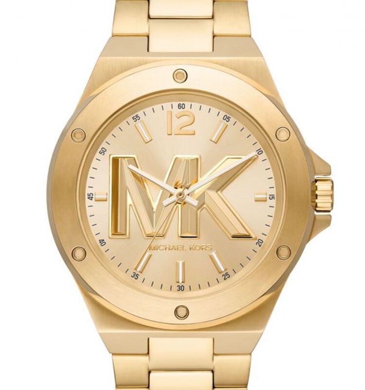 Michael Kors Ladies Lennox Gold Logo Watch MK8939