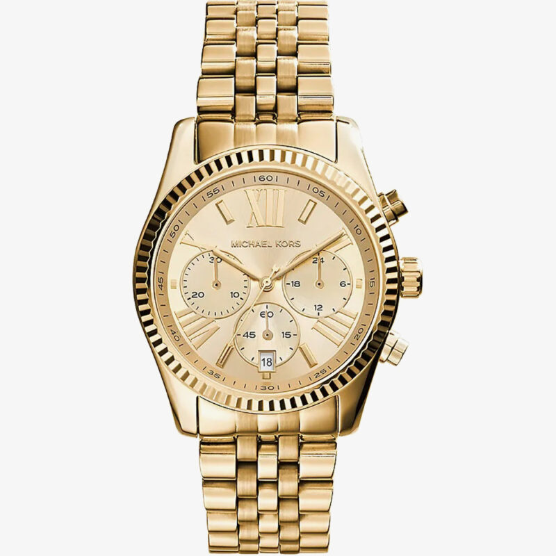 Michael Kors Ladies Lexington Gold Plated Watch MK7378