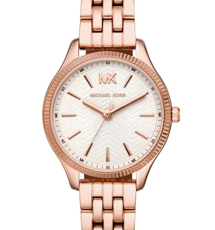 Michael Kors Ladies Lexington Rose Gold Plated Cream Dial Bracelet Watch MK6641
