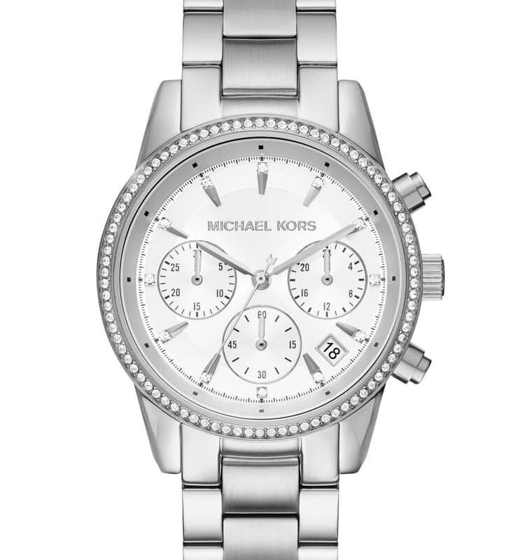 Michael Kors Ladies Ritz Crystal Bezel Bracelet Watch MK6428