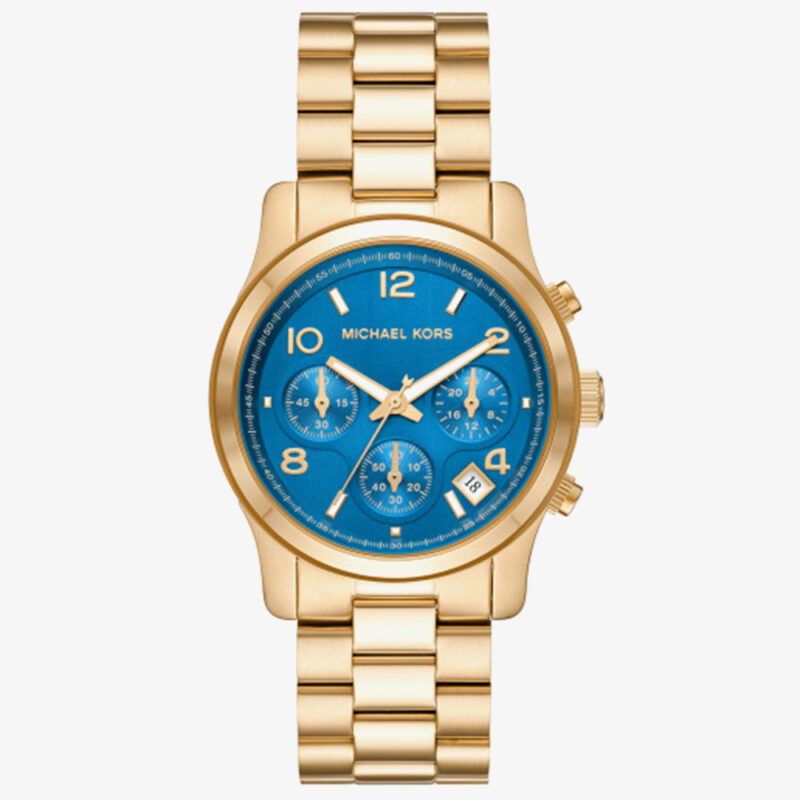Michael Kors Ladies Runway Blue Dial Chronograph Watch MK7353