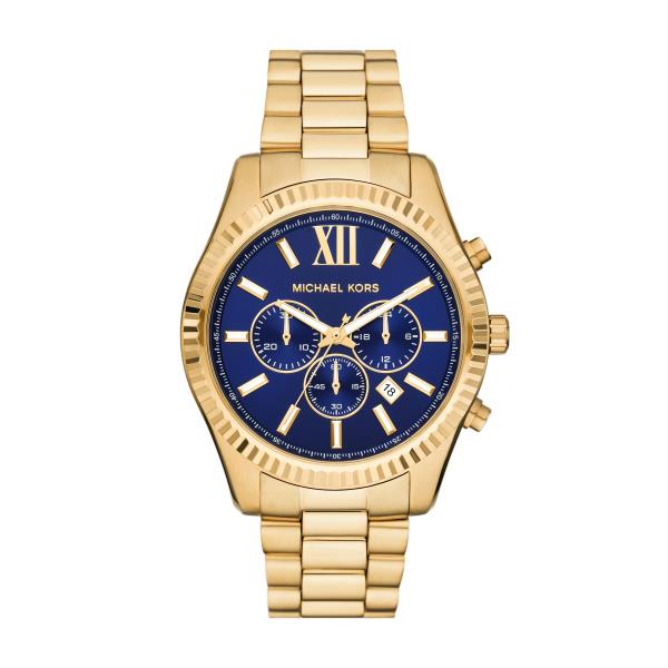 Michael Kors Lexington Chronograph Gold-Tone Stainless Steel Bracelet Men's Watch MK9153