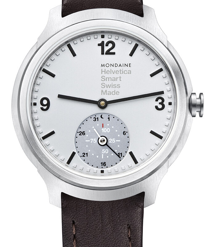 Mondaine Helvetica 1 Smart Limited Edition 1957 Model Silver Dial Brown Leather Strap Men's Smartwatch MH1.B2S80.LG