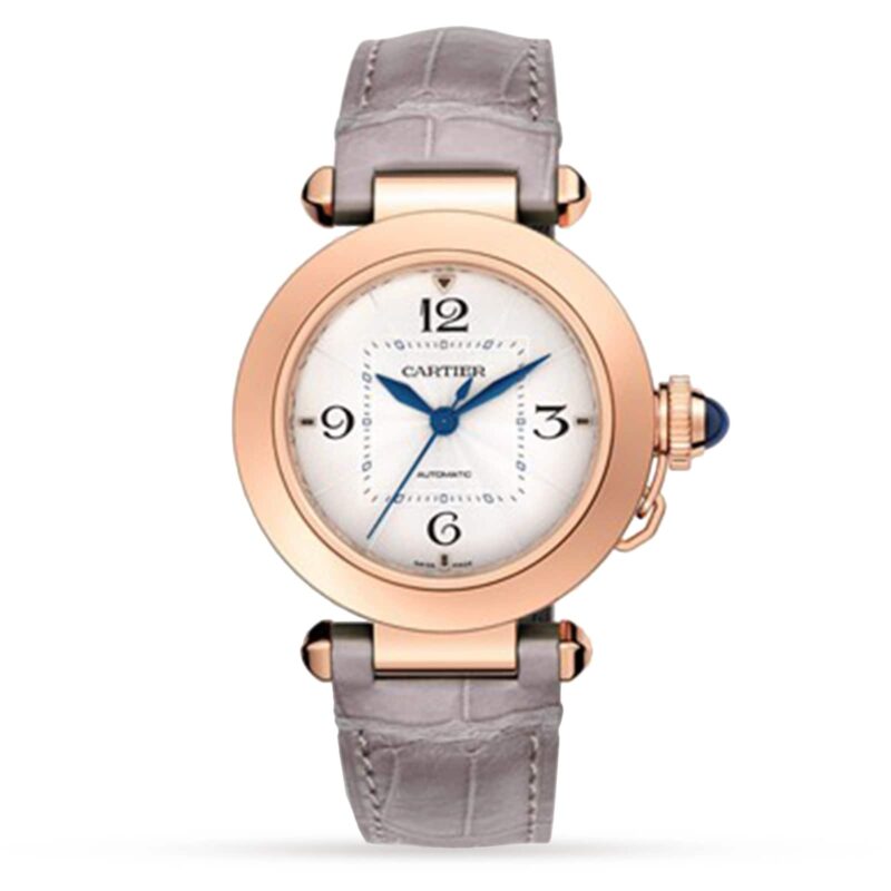 Pasha De Cartier Watch 35mm, Automatic Movement, Pink Gold, 2 Interchangeable Leather Straps
