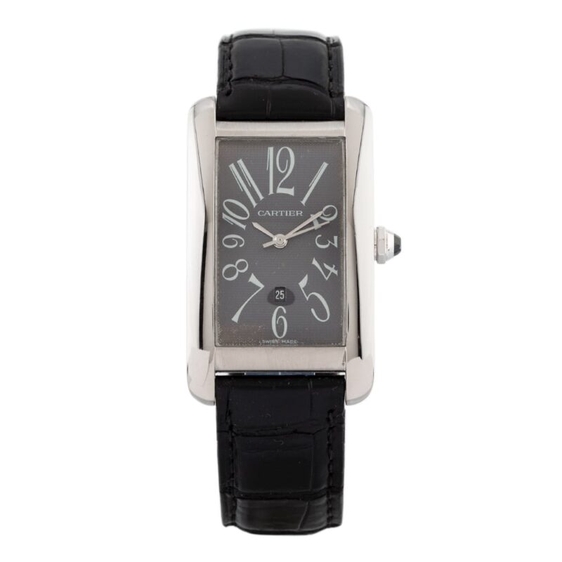 Pre-Owned Cartier Mens 18ct White Gold Tank Strap Watch 1741 248752CD