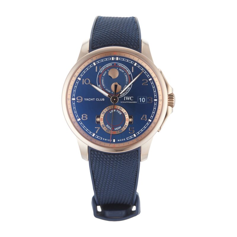 Pre-Owned IWC Portugieser Yacht Club Blue Rose Gold Mens Watch IW344001